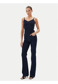 Fracomina Top FR25ST4006K410J9 Granatowy Slim Fit. Kolor: niebieski. Materiał: wiskoza #8