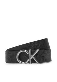 Calvin Klein Pasek Męski Ck Hallmark Logo 35Mm Adj LV04D7035G Czarny. Kolor: czarny. Materiał: skóra