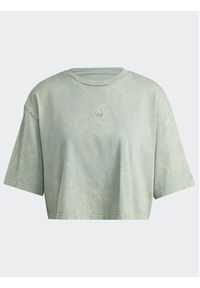 Adidas - adidas T-Shirt ALL SZN Fleece Washed IL3265 Zielony Loose Fit. Kolor: zielony. Materiał: bawełna #4