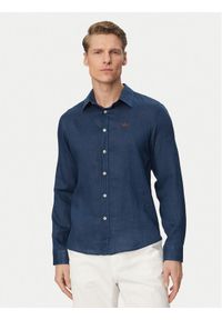 Aeronautica Militare Koszula 261CA1321UCT03089 Niebieski Regular Fit. Kolor: niebieski. Materiał: len #1