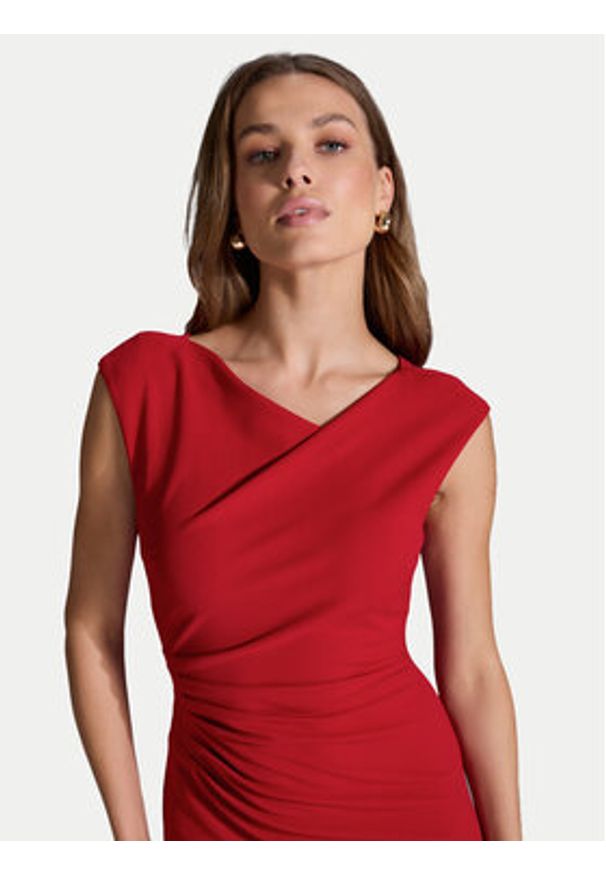 Swing Sukienka koktajlowa 5AI16700 Czerwony Slim Fit. Kolor: czerwony. Materiał: syntetyk. Styl: wizytowy