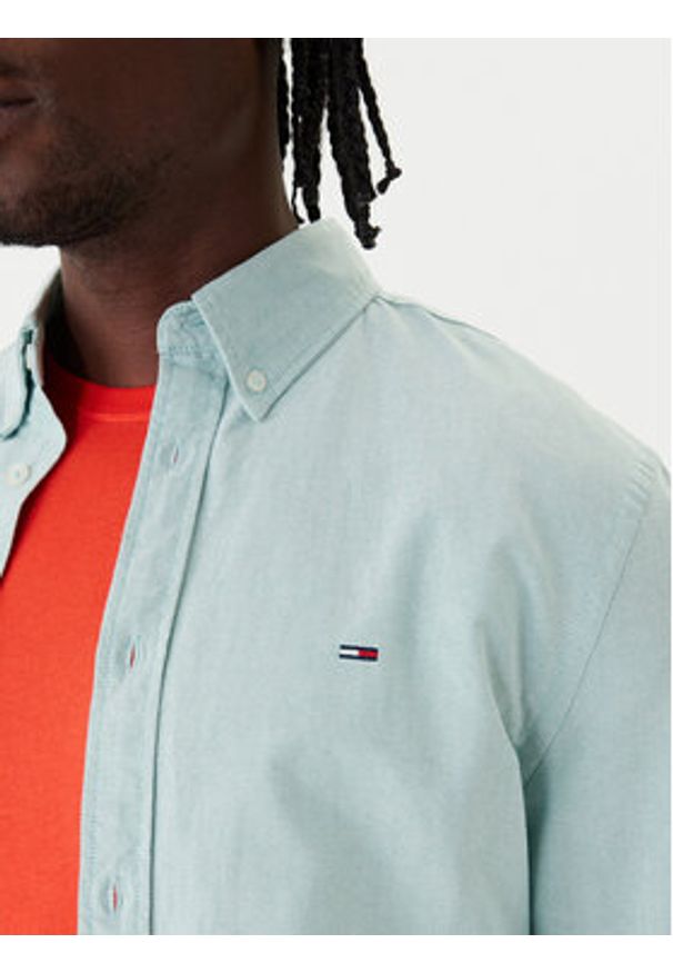 Tommy Jeans Koszula DM0DM21298 Zielony Regular Fit. Kolor: zielony. Materiał: bawełna