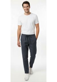 Lniane Spodnie Idealne na Lato - Brave Soul - Granatowe. Kolor: niebieski. Materiał: bawełna, len. Sezon: lato. Styl: klasyczny, wakacyjny #4