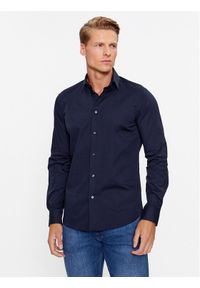 Sisley Koszula 5CNX5QL19 Granatowy Slim Fit. Kolor: niebieski. Materiał: bawełna #1