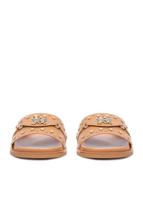 Nine West Klapki EO-TL758-1 Brązowy jasny. Kolor: brązowy. Materiał: skóra