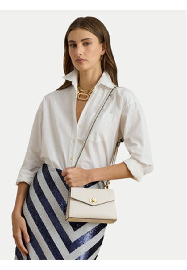 Lauren Ralph Lauren - LAUREN RALPH LAUREN Torebka 431968761005 Biały. Kolor: biały. Materiał: skórzane