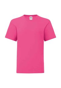 FRUIT OF THE LOOM - Kultowa Koszulka Dziecięca / Dziecięca. Kolor: różowy. Sport: turystyka piesza