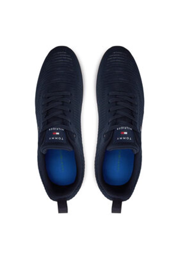 TOMMY HILFIGER - Tommy Hilfiger Sneakersy Corporate Knit Rib Runner FM0FM02838 Granatowy. Kolor: niebieski. Materiał: materiał
