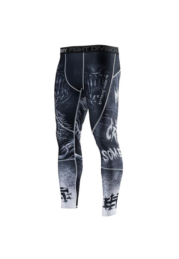 Legginsy sportowe męskie EXTREME HOBBY PSYCHO CLOWN. Kolor: czarny. Materiał: elastan, poliester