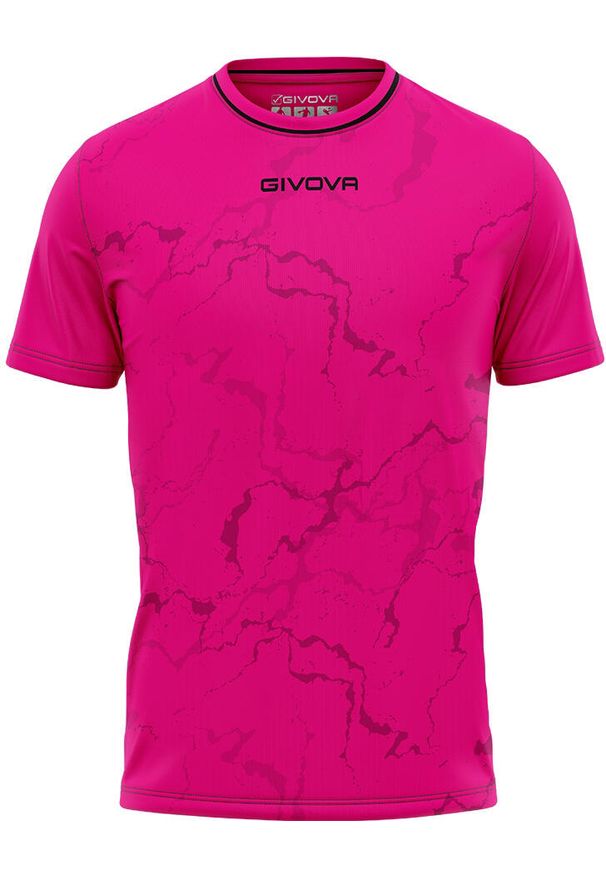 T-shirt Sportowy Givova Graphite/Fuchsia - Komfort i Wydajność. Kolor: czarny, różowy, wielokolorowy. Materiał: poliester