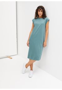 bonprix - Sukienka shirtowa z bawełny organicznej. Kolor: zielony. Materiał: bawełna #2