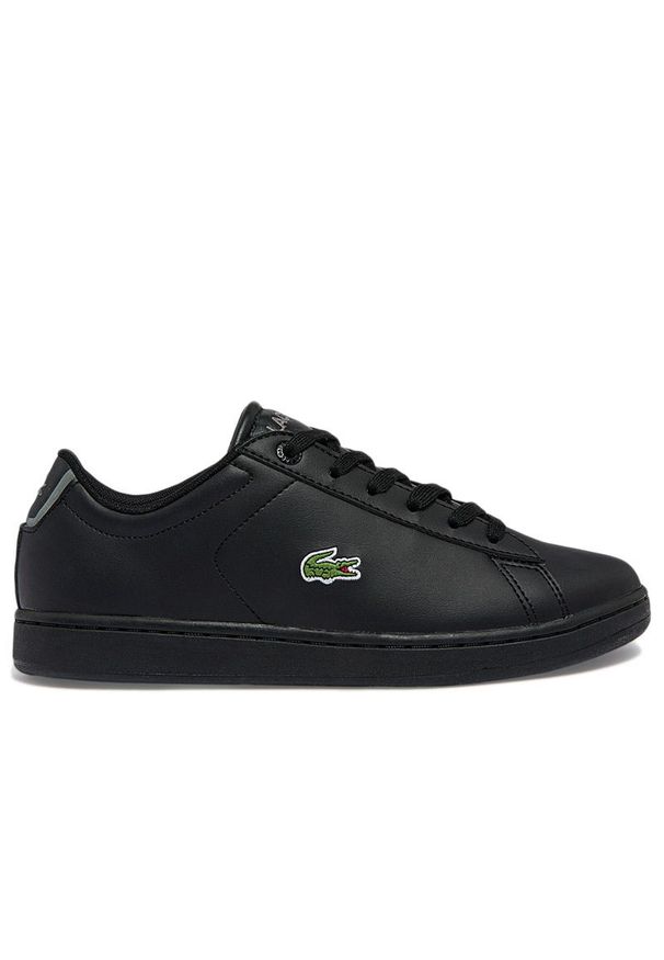 Buty Lacoste Carnaby Evo 741SUJ0003-02H - czarne. Okazja: na co dzień. Zapięcie: sznurówki. Kolor: czarny. Materiał: guma, skóra, syntetyk. Wzór: aplikacja. Model: Lacoste Carnaby Evo