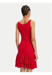 Just Cavalli Sukienka codzienna 78PAO907 Czerwony Slim Fit. Okazja: na co dzień. Kolor: czerwony. Materiał: syntetyk. Typ sukienki: proste. Styl: casual #4