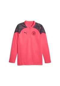 Puma - Bluza piłkarska Manchester City z zamkiem 1/4 PUMA. Kolor: czarny, różowy, wielokolorowy. Sport: piłka nożna #1