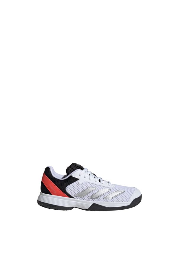 Adidas - Buty Courtflash Tennis Kids. Kolor: biały, czerwony, wielokolorowy, szary. Materiał: materiał. Sport: tenis