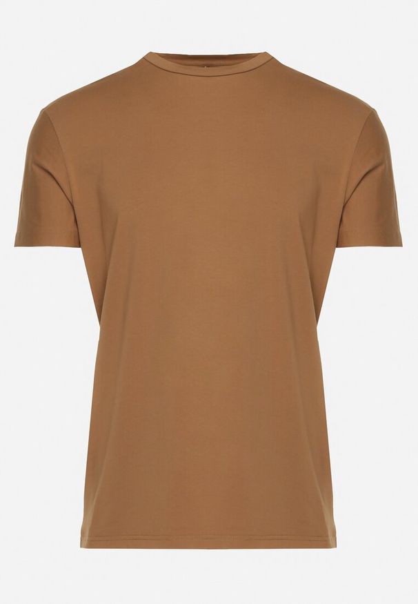 Born2be - Brązowa Koszulka Bawełniana o Klasycznym Kroju Xloette. Okazja: na spacer, na co dzień. Kolor: brązowy. Materiał: bawełna. Styl: klasyczny