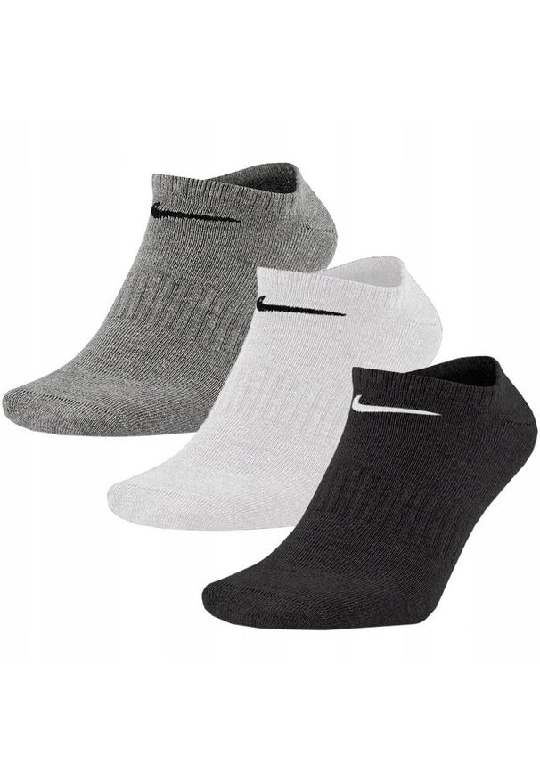 Nike - Lekkie Skarpety Treningowe Unisex Dla Dorosłych. Kolor: szary, czarny, wielokolorowy, biały. Sport: turystyka piesza