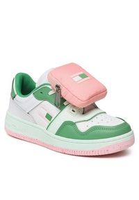 Tommy Jeans Sneakersy Retro Baskt Lv Susta EN0EN02128 Zielony. Kolor: zielony. Materiał: skóra