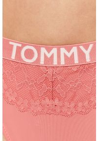 TOMMY HILFIGER - Tommy Hilfiger - Brazyliany. Kolor: różowy. Materiał: nylon, dzianina, koronka, elastan. Wzór: nadruk, koronka #2