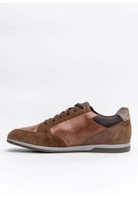 Geox - Sneakersy męskie GEOX U Renan A (U164GE 022CL C0915). Kolor: brązowy. Materiał: materiał, skóra. Szerokość cholewki: normalna #3