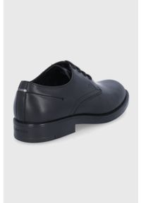 Calvin Klein Buty skórzane męskie kolor czarny. Nosek buta: okrągły. Zapięcie: sznurówki. Kolor: czarny. Materiał: skóra #5
