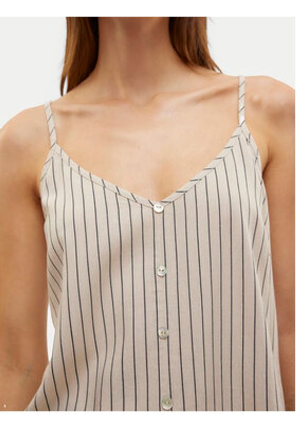 Vero Moda Top Mymilo 10303690 Beżowy Regular Fit. Kolor: beżowy. Materiał: wiskoza