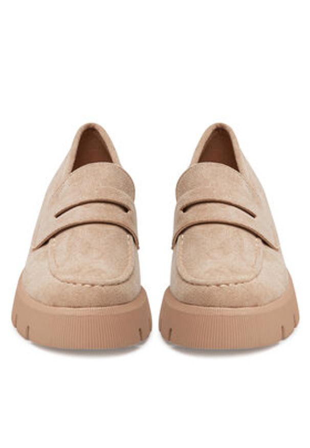 DeeZee Loafersy 8-124-1 Beżowy. Kolor: beżowy. Materiał: materiał