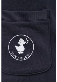 Save The Duck - Spodnie. Kolor: niebieski. Materiał: dzianina. Wzór: gładki #6