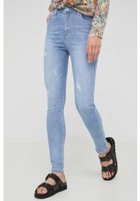Answear Lab jeansy PUSH-UP damskie high waist. Stan: podwyższony. Kolor: niebieski. Styl: wakacyjny