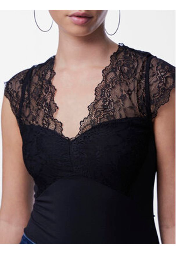 Pieces Body Tatianna 17114311 Czarny Slim Fit. Kolor: czarny. Materiał: syntetyk