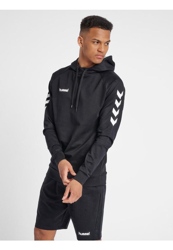 Bluza sportowa z kapturem męska Hummel Go Cotton Hoodie. Typ kołnierza: kaptur. Kolor: czarny. Sport: taniec, joga i pilates