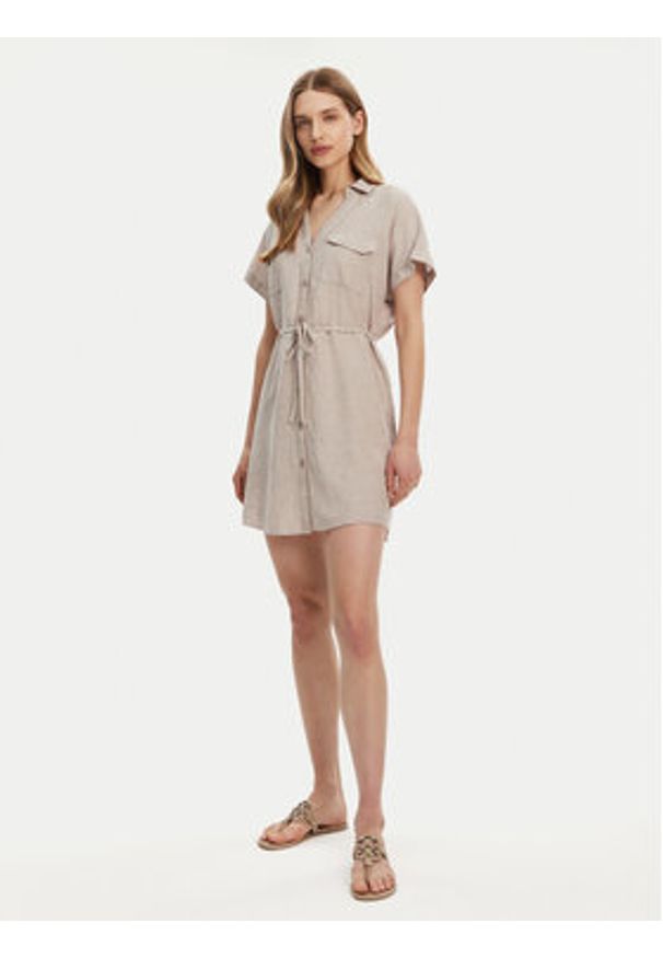 Vero Moda Sukienka letnia Linn 10323027 Szary Relaxed Fit. Kolor: szary. Materiał: wiskoza, len. Sezon: lato