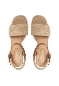 TOMMY HILFIGER - Tommy Hilfiger Espadryle Rope Heel Platform Sandal FW0FW08425 Beżowy. Kolor: beżowy. Materiał: materiał. Obcas: na platformie