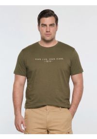 Big-Star - Koszulka męska z nadrukiem khaki Oliver 303. Okazja: na co dzień. Kolor: zielony. Wzór: nadruk. Styl: casual, sportowy, militarny #6