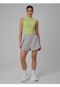 4f - 4F Spodenki treningowe szybkoschnące damskie - szare XS. Stan: podwyższony. Kolor: szary. Materiał: tkanina. Sport: fitness #1