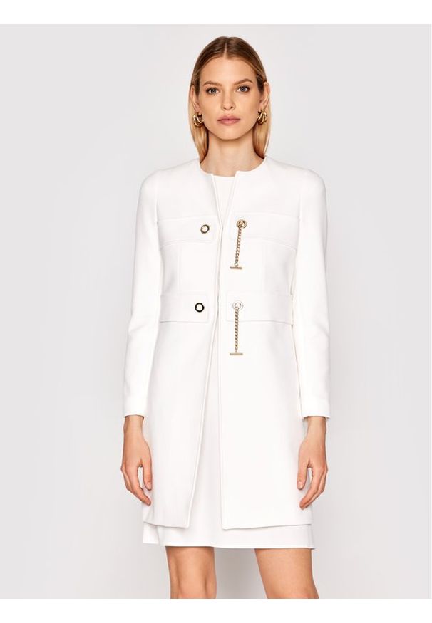 Rinascimento Płaszcz przejściowy CFC0102462003 Biały Regular Fit. Kolor: biały