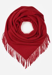 Born2be - Bordowy Trójkątny Szalik z Wiskozy i Bawełny z Frędzlami Vetirala. Okazja: na co dzień, do pracy, na spotkanie biznesowe. Kolor: czerwony. Materiał: bawełna, wiskoza. Styl: biznesowy, casual, elegancki #4