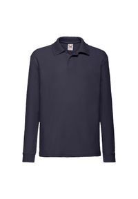 FRUIT OF THE LOOM - Koszulka Polo Z Długim Rękawem Dla Dzieci. Typ kołnierza: polo. Kolor: niebieski. Długość rękawa: długi rękaw. Długość: długie