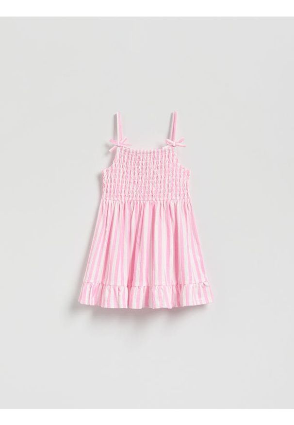 Reserved - Sukienka na ramiączka - pastelowy róż. Kolor: różowy. Materiał: bawełna