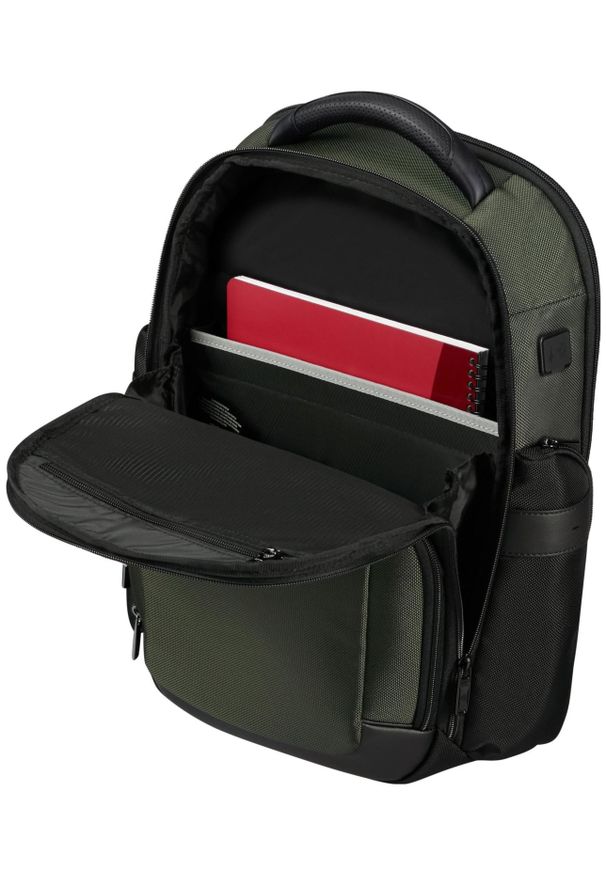 Plecak Samsonite 147137 1388 15.6'' PRO-DLX 6 EXP zielony. Kolor: zielony. Materiał: skóra, materiał. Wzór: kolorowy. Styl: elegancki, biznesowy