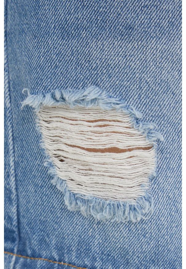 Answear Lab szorty jeansowe damskie z aplikacją high waist. Okazja: na co dzień. Stan: podwyższony. Kolor: niebieski. Materiał: jeans. Wzór: aplikacja. Styl: wakacyjny