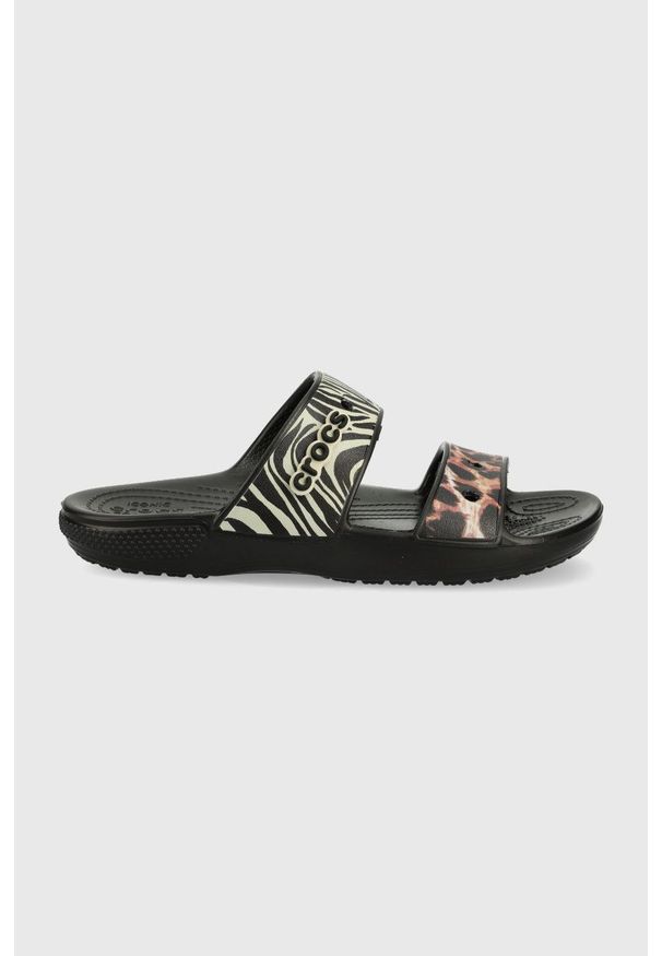 Crocs klapki damskie kolor czarny. Kolor: czarny. Materiał: materiał