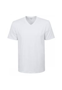 Koszulka Męska (T-Shirt) - Pako Jeans - Biała, Dekolt V-Neck (Serek). Okazja: na co dzień. Kolor: biały. Materiał: bawełna. Styl: casual