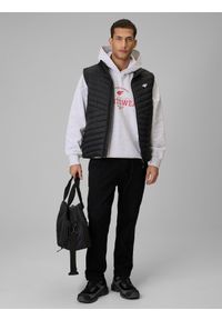 4f - 4F Bezrękawnik z wypełnieniem syntetycznym męski - czarny XL. Kolor: czarny. Materiał: syntetyk. Długość rękawa: bez rękawów. Wzór: jodełka #2