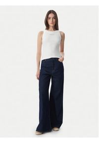 Tommy Jeans Top Ess Logo DW0DW22806 Kremowy Slim Fit. Kolor: kremowy. Materiał: bawełna #2