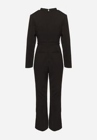 Born2be - Czarny Elegancki Kombinezon o Taliowanym Kroju z Szerokimi Nogawkami Lirraza. Okazja: na spotkanie biznesowe. Kolor: czarny. Długość rękawa: długi rękaw. Długość: długie. Styl: elegancki #5