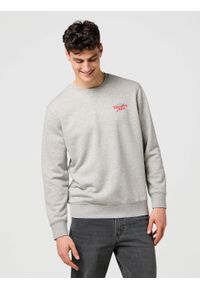 Wrangler - MĘSKA BLUZA WRANGLER SMALL GRAPHIC CREW MID GREY MEL 112371516 #1