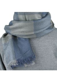 Lekki Szalik Wiosenno-Jesienny - Teer - Niebiesko-Szara Krata. Okazja: na spacer. Kolor: niebieski, szary, wielokolorowy. Materiał: wiskoza. Sezon: wiosna, jesień. Styl: elegancki #5