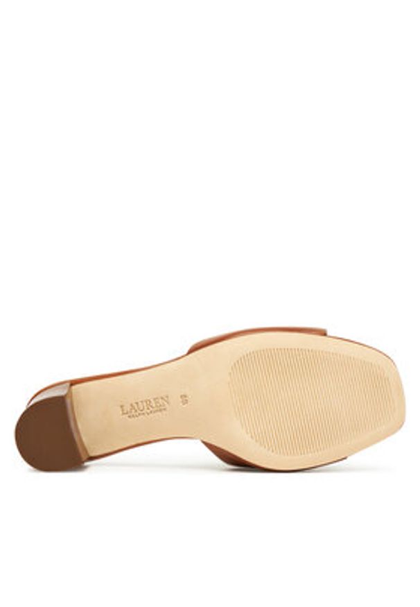 Lauren Ralph Lauren - LAUREN RALPH LAUREN Klapki Everley Block-Heel 802974364002 Brązowy. Kolor: brązowy. Materiał: skóra