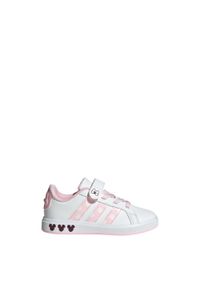 Adidas - Pantofelki dla dzieci adidas x Disney Minnie Mouse Grand. Kolor: biały, wielokolorowy, różowy. Wzór: motyw z bajki